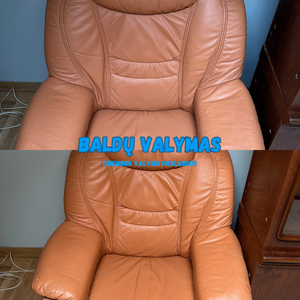cheminio valymo galerija prieš / po (rezultatai) balduvalymas.pro odinio fotelio valymas